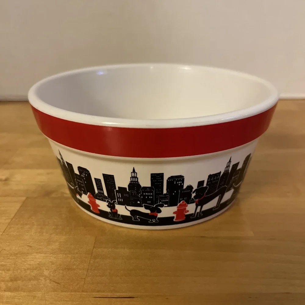 Signature Housewares City Pets Dog Bowl Food Water - 7 3/4